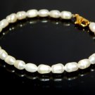 Fresh Water Pearl Drum 6x4mm Smooth beads adjustable stacking bracelet
