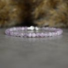 Lavender Amethyst Round 3mm Faceted beads adjustable stacking bracelet