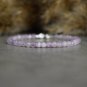 Lavender Amethyst Round 3mm Faceted beads adjustable stacking bracelet