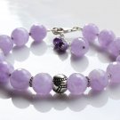 Lavender Amethyst Round 8mm Faceted beads adjustable stacking bracelet