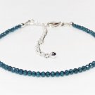London Blue Topaz Round 2mm Faceted beads adjustable stacking bracelet