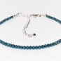 London Blue Topaz Round 2mm Faceted beads adjustable stacking bracelet