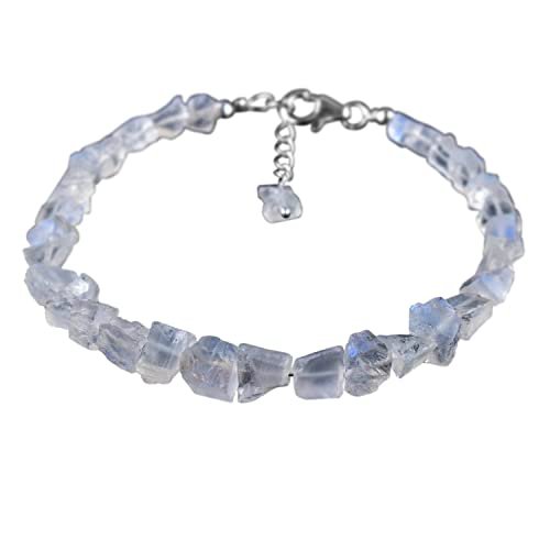 Moonstone Nugget Tumble 4-6mm Rough beads adjustable stacking bracelet