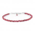 Mozambique Garnet Round 3mm Faceted beads adjustable stacking bracelet