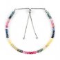 Multi Sapphire Rondelle 3mm Faceted beads adjustable stacking bracelet