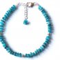 Neon Blue Apatite Square 3mm Smooth beads adjustable stacking bracelet