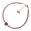 Pink Tourmaline Round 2-8mm Faceted beads adjustable stacking bracelet