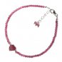 Pink Tourmaline Round 2-8mm Faceted beads adjustable stacking bracelet