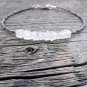 Rainbow Moonstone Square 4mm Smooth beads adjustable stacking bracelet