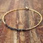 Black Diamond Nugget Chips 2mm Rough beads adjustable stacking bracelet