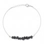 Black Spinel Uncut Chips 3-4mm Rough beads adjustable stacking bracelet