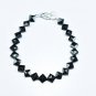 Black Spinel Kite 5.5-5.75mm Faceted beads adjustable stacking bracelet