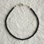 Black Tourmaline Rondelle 2mm Smooth beads adjustable stacking bracelet