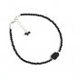 Black Tourmaline Round 2-8mm Faceted beads adjustable stacking bracelet