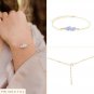 Blue Lace Agate Fancy 2-4.5mm Smooth beads adjustable stacking bracelet