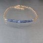 Blue Sapphire Rondelle 3-4mm Faceted beads adjustable stacking bracelet