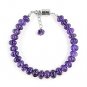 Carved Amethyst Pumpkin 6-8mm Carved beads adjustable stacking bracelet