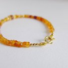 Citrine With Ruby Mix 3-4.5mm Smooth beads adjustable stacking bracelet