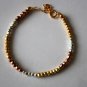 Coated Pyrite Rondelle 3-4mm Faceted beads adjustable stacking bracelet