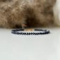 Dark Blue Sapphire Round 3mm Faceted beads adjustable stacking bracelet