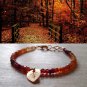 Garnet & Ruby Rondelle 3-4mm Faceted beads adjustable stacking bracelet