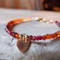 Garnet & Ruby Rondelle 3-4mm Faceted beads adjustable stacking bracelet