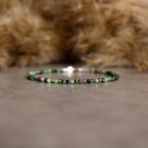 Golden Hair Quartz Round 3mm Faceted beads adjustable stacking bracelet