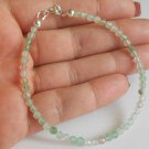 Green Fluorite Round 3-3.5mm Faceted beads adjustable stacking bracelet