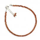 Hessonite Garnet Round 2.5mm Faceted beads adjustable stacking bracelet