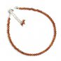 Hessonite Garnet Round 2.5mm Faceted beads adjustable stacking bracelet