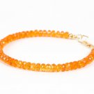 Mandarin Garnet Rondelle 4mm Faceted beads adjustable stacking bracelet