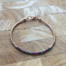 Mystic Hematite Rondelle 3mm Faceted beads adjustable stacking bracelet