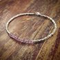 Pink Amethyst Rondelle 3.5mm Faceted beads adjustable stacking bracelet