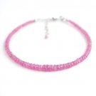 Pink Sapphire Rondelle 2-4mm Faceted beads adjustable stacking bracelet