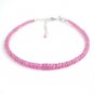 Pink Sapphire Rondelle 2-4mm Faceted beads adjustable stacking bracelet