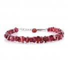 Red Garnet Nugget Tumble 5-6mm Rough beads adjustable stacking bracelet