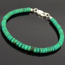 African Turquoise Rondelle 4mm Smooth beads adjustable stacking bracelet