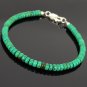 African Turquoise Rondelle 4mm Smooth beads adjustable stacking bracelet