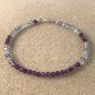 Amethyst & Fluorite Round 3mm Faceted beads adjustable stacking bracelet