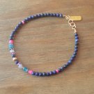 Amethyst & Multi Gemstone Mix 3mm Mix beads adjustable stacking bracelet
