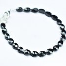 Black Spinel Pear 5X6.5-5X7mm Faceted beads adjustable stacking bracelet