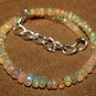 Ethiopian Opal Rondelle 3-4mm Faceted beads adjustable stacking bracelet