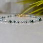 Green Moss Agate Round 2-2.5mm Smooth beads adjustable stacking bracelet