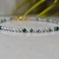 Green Moss Agate Round 2-2.5mm Smooth beads adjustable stacking bracelet