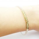 Grossular Garnet Rondelle 4mm Faceted beads adjustable stacking bracelet