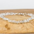 Herkimer Diamond Rondelle 6mm Faceted beads adjustable stacking bracelet