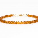Hessonite Garnet Rondelle 4mm Faceted beads adjustable stacking bracelet