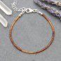 Hessonite Garnet Rondelle 2mm Faceted beads adjustable stacking bracelet