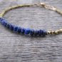 Lapis Lazuli Rondelle 3.5-4mm Faceted beads adjustable stacking bracelet