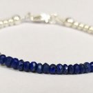 Lapis Lazuli Rondelle 3-3.5mm Faceted beads adjustable stacking bracelet